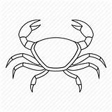 Crab Outline Clipart Claw Line Icon Animal Vector Illustration Drawing Style Seafood Ocean Cartoon Getdrawings Clipground Preview sketch template