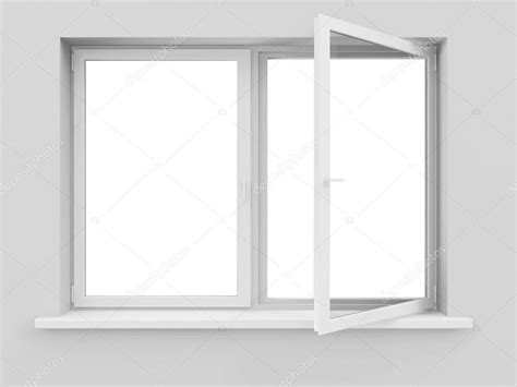 opened window isolated  white background stock photo  ras slava