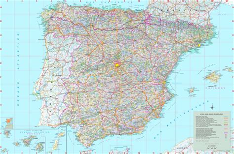 large detailed map  spain  cities  towns