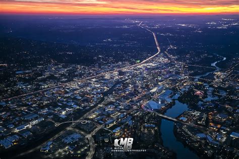 spokane washington night aerial  imagewerx aerial aviation