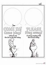 Door Hanger Coloring Knob Grinch Pages Seuss Dr Printable Bettercoloring Template sketch template