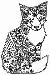 Fox Mandala Coloring Printable sketch template