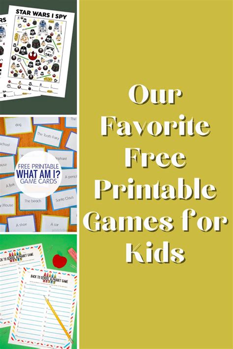 favorite  printable games  kids fun party pop