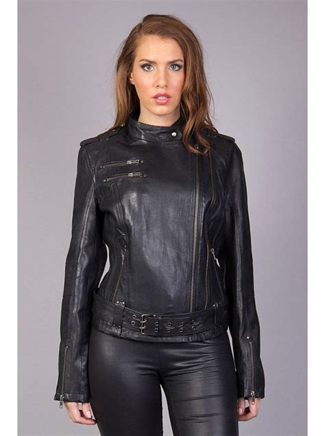 fashion    leather outfit fashion leather jacket black