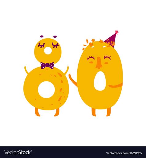 cute animallike character number   vector image