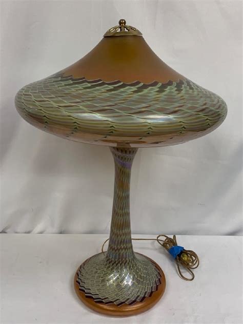 Sold Price Joseph Clearman Blown Art Glass Lamp W Shade Invalid Date Edt