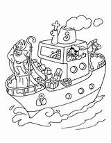 Sinterklaas Kleurplaat Stoomboot Kleurplaten Piet Plaatje Coloring Animaatjes Pakjesboot Knutselen sketch template