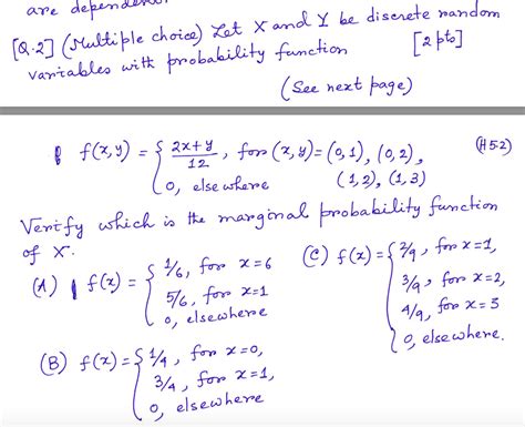 solved let x and y be discrete random variables with