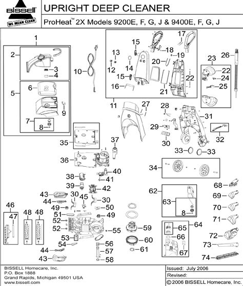 bissell proheat  users manual parts listing