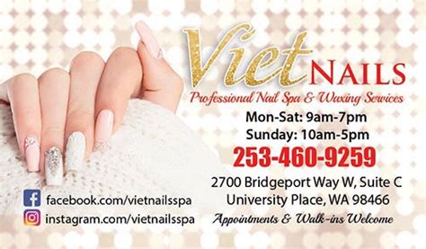 viet nails professional nail spa waxing services  university place