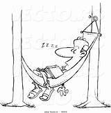 Hammock Outlined Snoozing sketch template