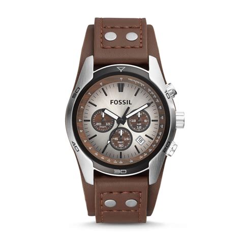 fossil coachman brown leather  ch fossil