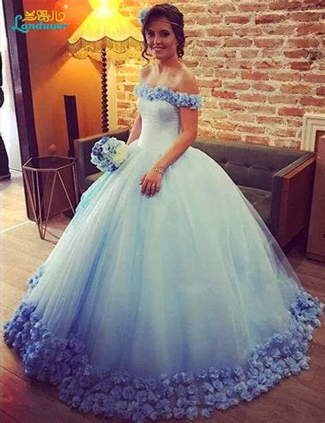 buy light blue wedding dresses 2017 ball gown lace up