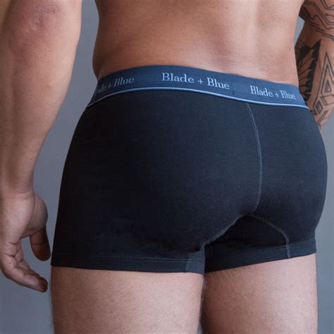 mens black knit trunk made in usa underwear blade blue