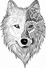 Zentangle Wolf Lobo Loup Mandala Coloriage Mandalas Animales Tatuaje Dibujo Fotos Para Dibujos Lobos Patrones Monstre sketch template