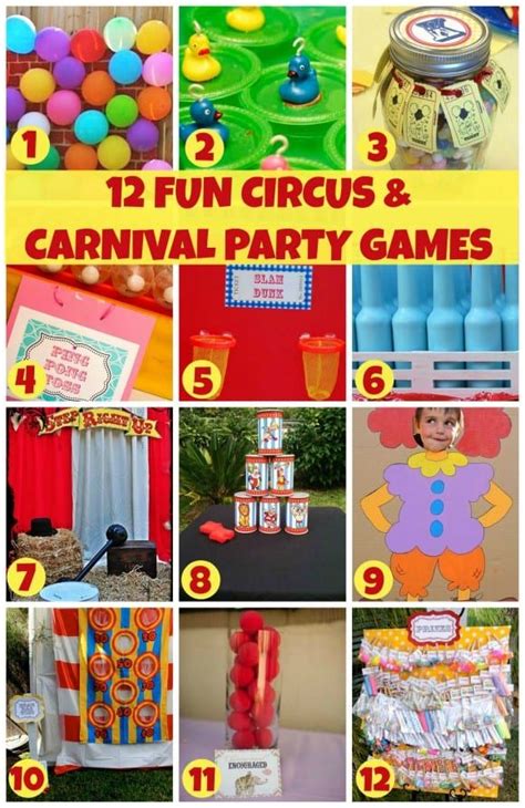 carnival party games  activities  kids  play