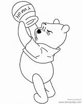 Pooh Honey Pot Winnie Coloring Pages Disneyclips Inspecting His sketch template