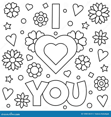 love  coloring page vector illustration stock vector