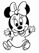 Mickey Baby Coloring Pages Mouse Printable Getcolorings Color Birthday sketch template