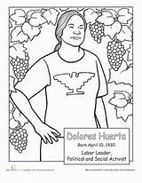 Hispanic Coloring Heritage Oprah Winfrey Famous Huerta Americans Hispanics Dolores sketch template