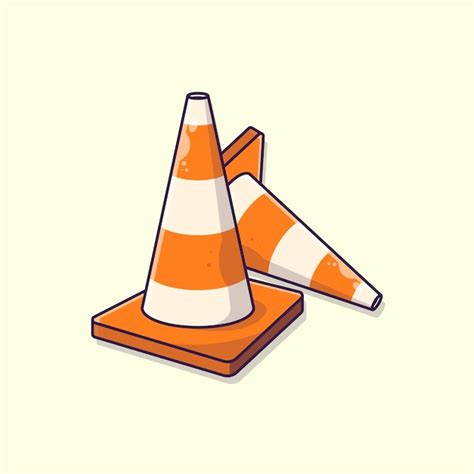 premium vector illustration  traffic cone  cartoon style
