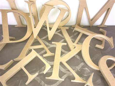 mdf unfinished wood letters   thick etsy unfinished