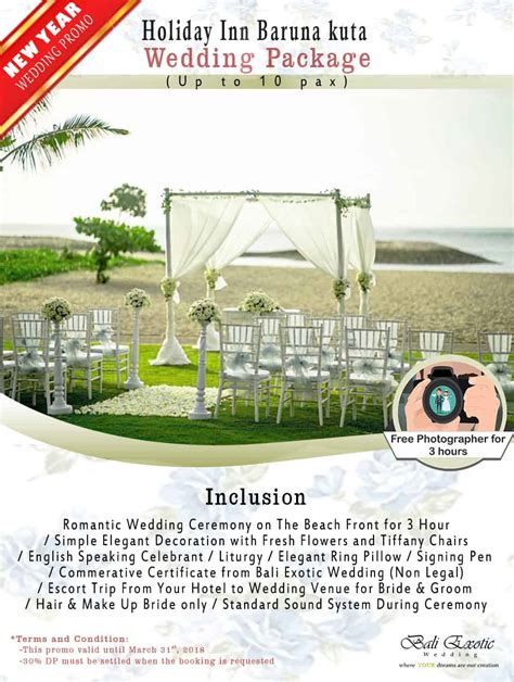 holiday inn wedding package bali exotic wedding