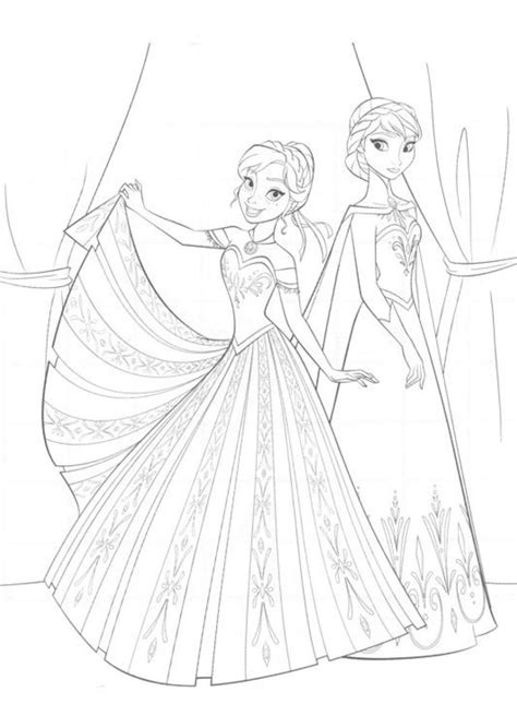 elsa coronation coloring pages coloring page frozen  sisters