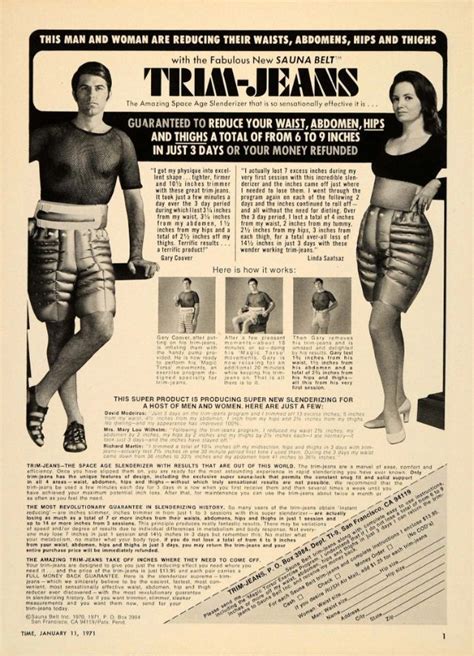 space age slenderizer funny vintage adverts of trim jeans