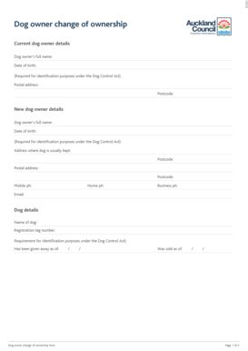 printable dog transfer  ownership form pdffiller