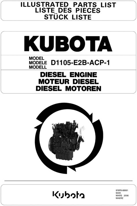 kubota  diesel engine parts manual tradebit
