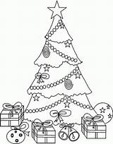 Coloring Christmas Presents Tree Popular sketch template