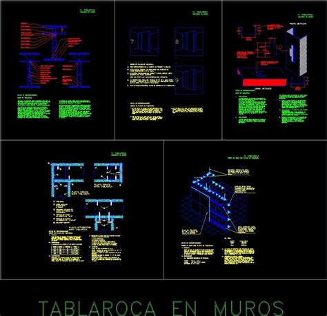 details tablaroca walls dwg detail  autocad designs cad