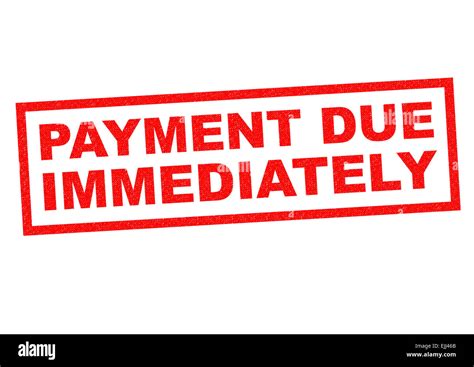 payment due immediately red rubber stamp   white background stock photo alamy