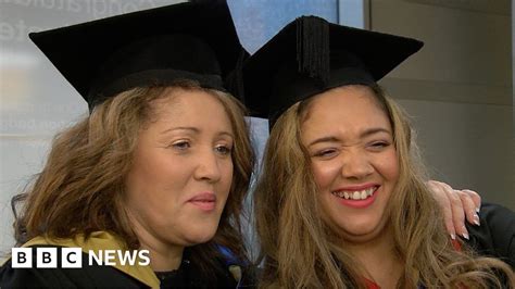 mum and daughter graduate from university together bbc news