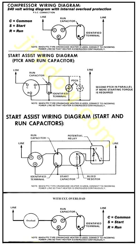 capacitor compressor wiring diagram single phase