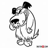 Muttley Laughing Draw Step Sketchok Cartoon sketch template