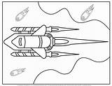 Meteor Rocketship Astronaut sketch template