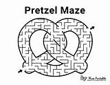 Pretzel Maze Mazes Printable Kids Museprintables Food Activities Germany Activity Puzzles German Worksheets Worksheet Choose Board sketch template