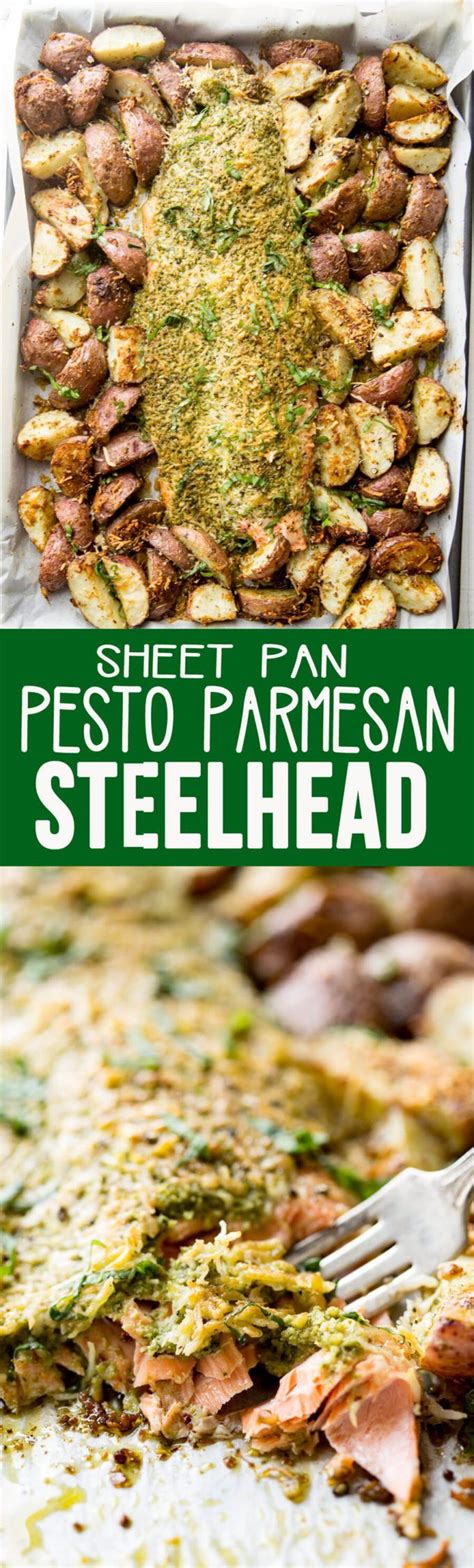 parmesan pesto steelhead and roasted potatoes easy peasy