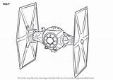 Wars Tie Fighter Star Drawing Coloring Draw Pages Force Awakens Step Drawings Template Book Tutorials Order Sketch First Drawingtutorials101 Wing sketch template