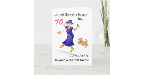 fun 70th birthday card for a woman