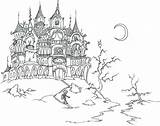 Coloring House Haunted Cartoon Pages Printable Popular Kids sketch template