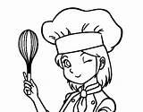 Chef Coloring Girl Pages Colorear Coloringcrew Cooks Print Book sketch template
