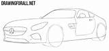 Draw Mercedes Amg Gt Benz Step Drawingforall Beginners Car sketch template