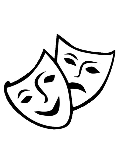 theatre mask colouring pages page