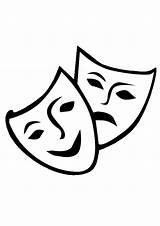 Theatre Mask Pages Drama Masks Coloring Print Click Colouring Th sketch template