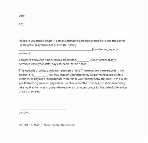 notice  vacate letter template   letter templates