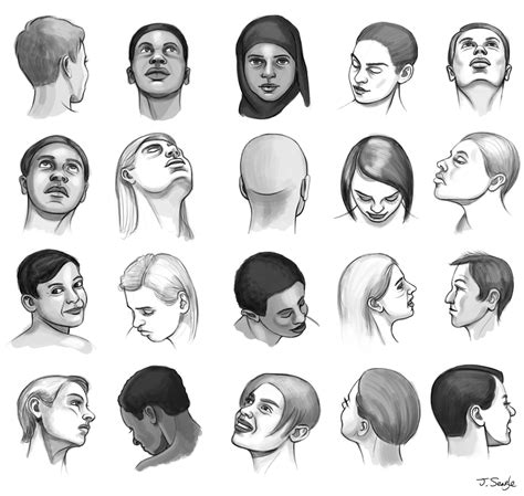 jeff searle drawing  head   angles drawing  human