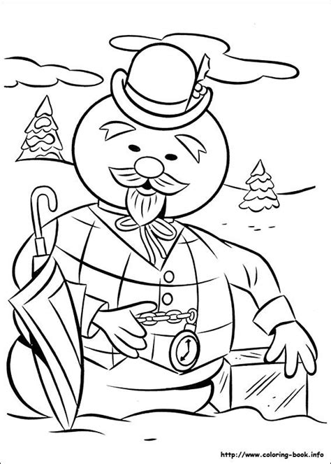 rudolph  red nosed reindeer coloring picture snowman coloring